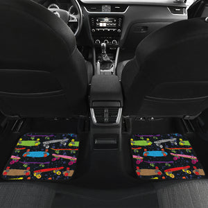 Skate Board Pattern Print Design 03 Front and Back Car Mats