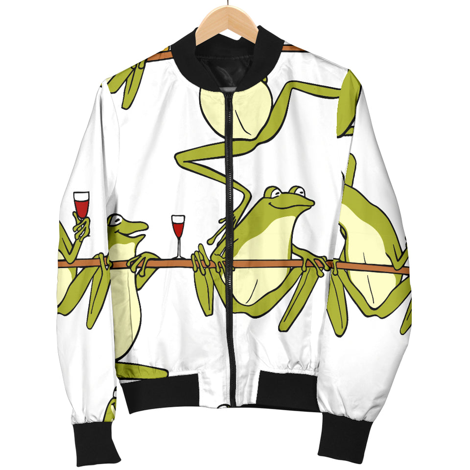 Frog drunk Pattern Women Bomber Jacket