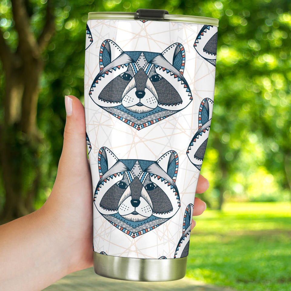 Raccoon Head Pattern Tumbler