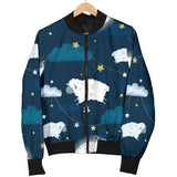 Sheep Playing Could Moon Pattern  Men Bomber Jacket