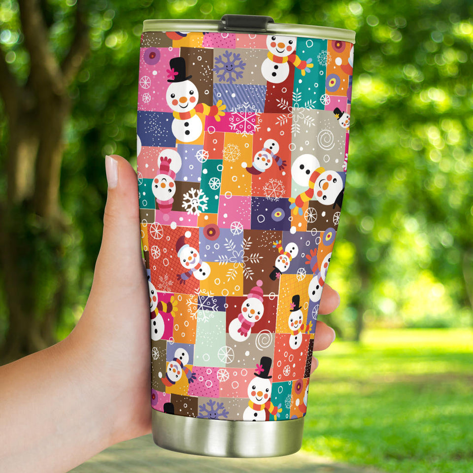 Snowman Colorful Theme Pattern Tumbler