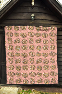 Pretzels Pattern Print Design 04 Premium Quilt