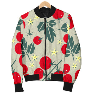 Hand Drawn Tomato Pattern Men Bomber Jacket