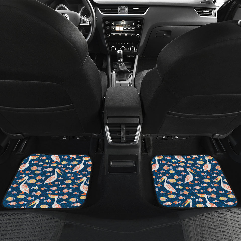 Pelican Pattern Print Design 01 Front and Back Car Mats