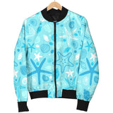 Starfish Shell Blue Theme Pattern Men Bomber Jacket