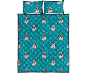Fat Chihuahua Christmas Pattern Quilt Bed Set