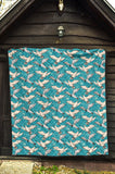 Seagull Pattern Print Design 03 Premium Quilt