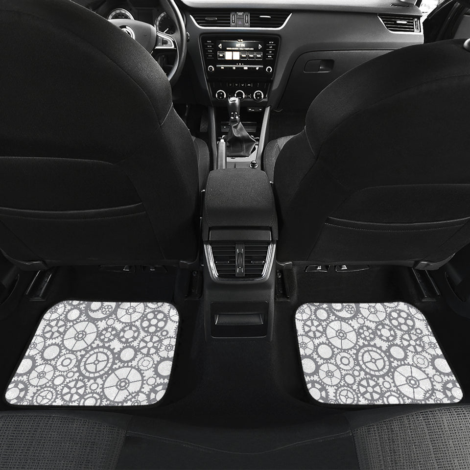 Gear Pattern Print Design 05 Front and Back Car Mats