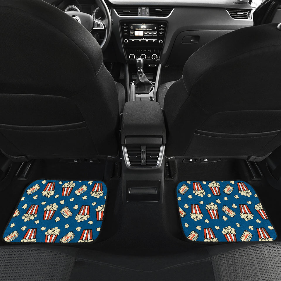 Popcorn Pattern Print Design 03 Front and Back Car Mats