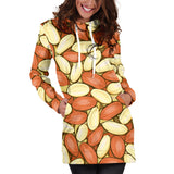 Peanut Pattern Background Women Hoodie Dress