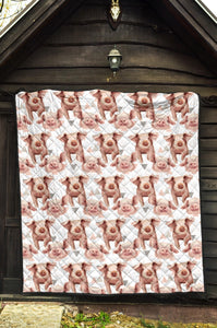 Pig Pattern Print Design 04 Premium Quilt