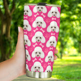 Poodle Pattern Pink background Tumbler