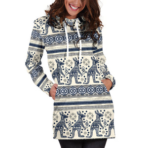 Kangaroo Aboriginal Pattern Ethnic Motifs Women Hoodie Dress