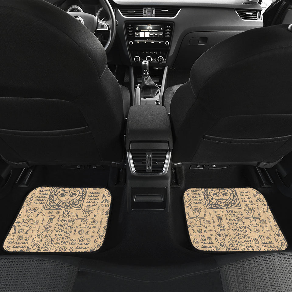 Egypt Hieroglyphics Pattern Print Design 04 Front and Back Car Mats