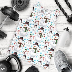 Snowman Pattern Background Men Tank Top