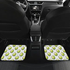 Tennis Pattern Print Design 05 Front and Back Car Mats