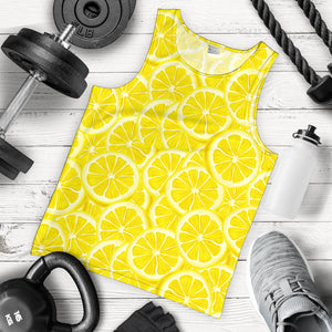 Sliced Lemon Pattern Men Tank Top