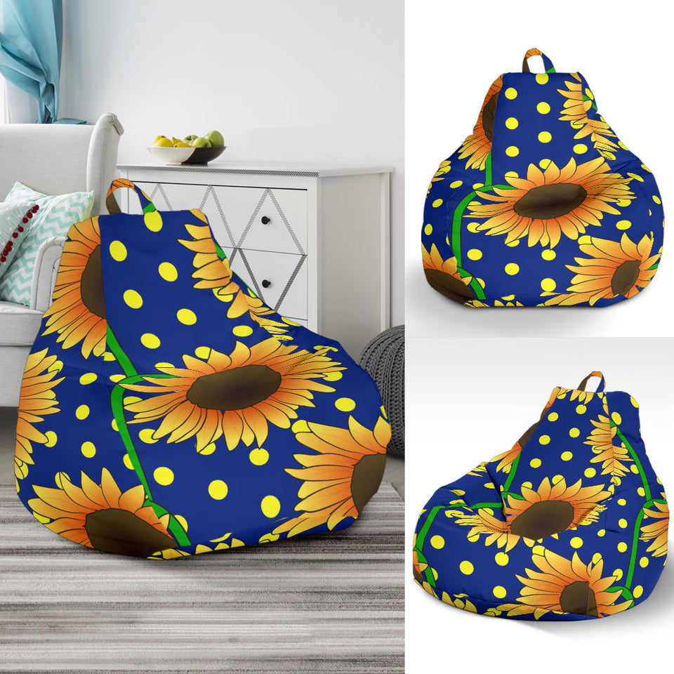 Sunflower Pokka Dot Pattern Bean Bag Cover