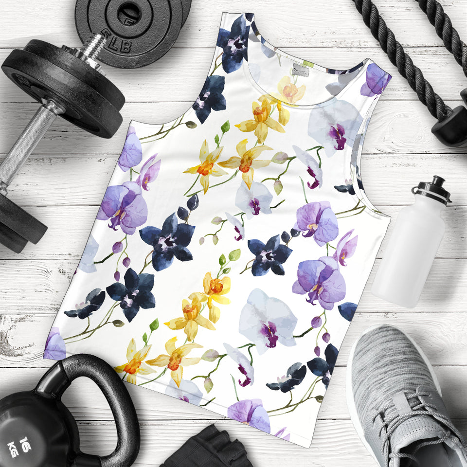 Orchid Pattern Background Men Tank Top