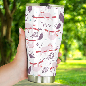 Sloth Leaves Pattern Tumbler