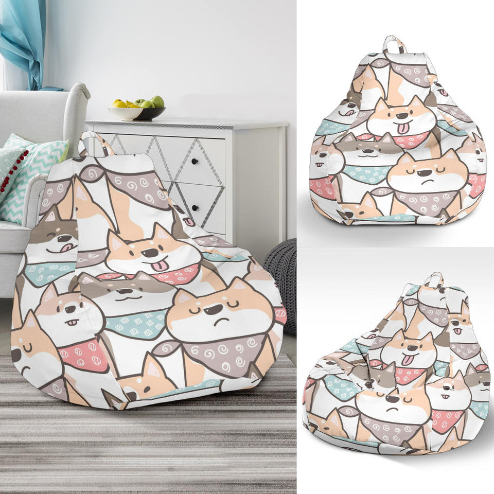 Shiba Inu Pattern Bean Bag Cover