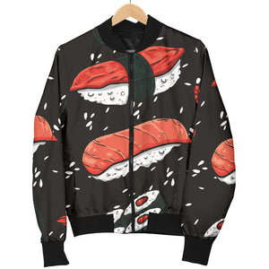 Sushi Theme Pattern Women Bomber Jacket