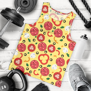 Pizza Tomato Salami Texture Pattern Men Tank Top