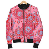 Indian Pink Pattern Men Bomber Jacket