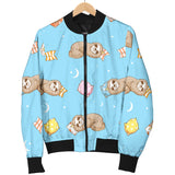 Sleep Sloth Pattern Men Bomber Jacket