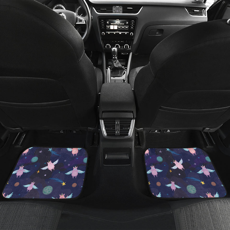 Pig Pattern Print Design 05 Front and Back Car Mats