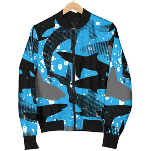 Shark Pattern Background Men Bomber Jacket