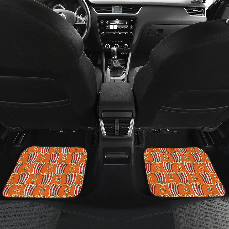 Popcorn Pattern Print Design 05 Front and Back Car Mats