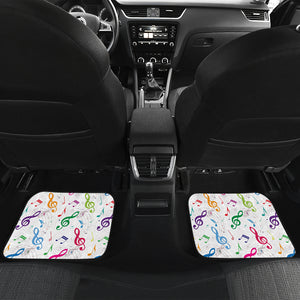 Music Notes Pattern Print Design 02 Front and Back Car Mats