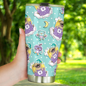 Pug Sweet Dream Pattern Tumbler