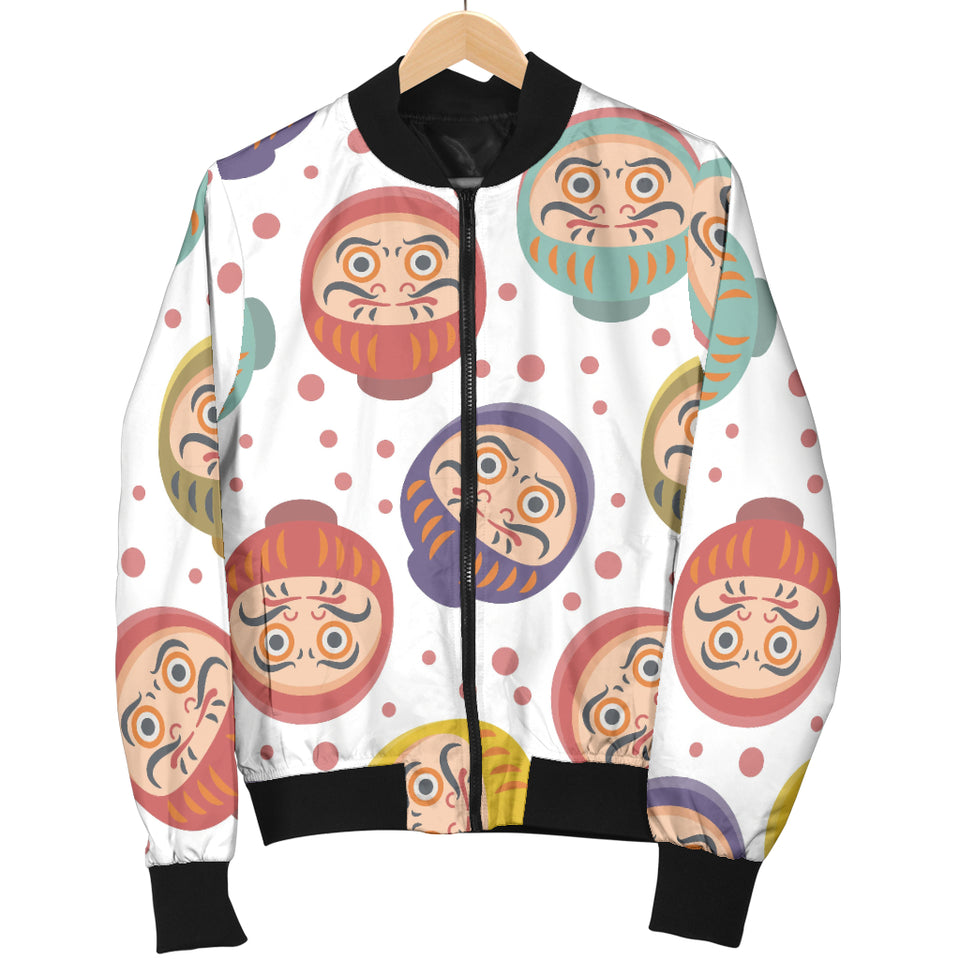 Daruma Dot Pattern Women Bomber Jacket