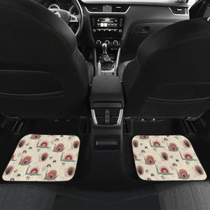 Snail Pattern Print Design 04 Front and Back Car Mats