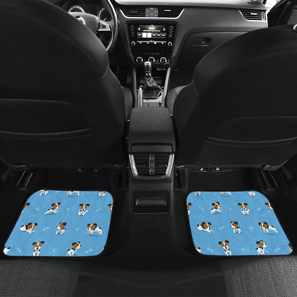 Jack Russel Pattern Print Design 04 Front and Back Car Mats