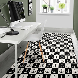 Anchor Black and White Patter Area Rug