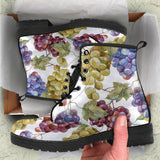 Grape Pattern Leather Boots