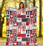 British Pattern Print Design 03 Premium Blanket