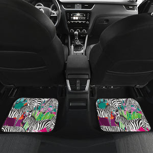 Zebra Colorful Pattern Front and Back Car Mats