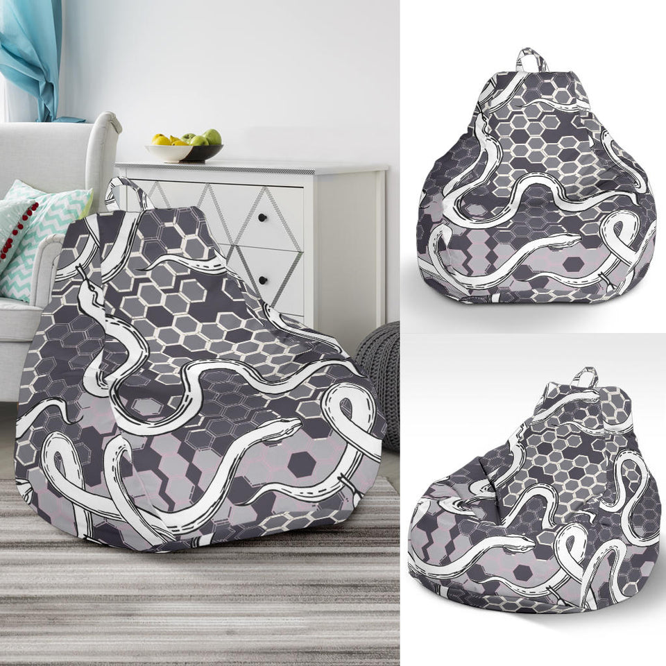 Snake Gray Pattern Bean Bag Cover