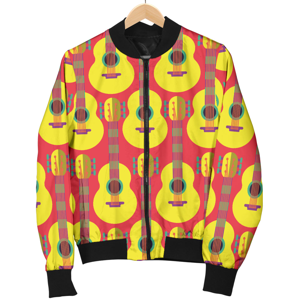 Classic Guitar Theme Pattern Men Bomber Jacket