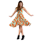Sausage Pattern Print Design 04 Sleeveless Midi Dress