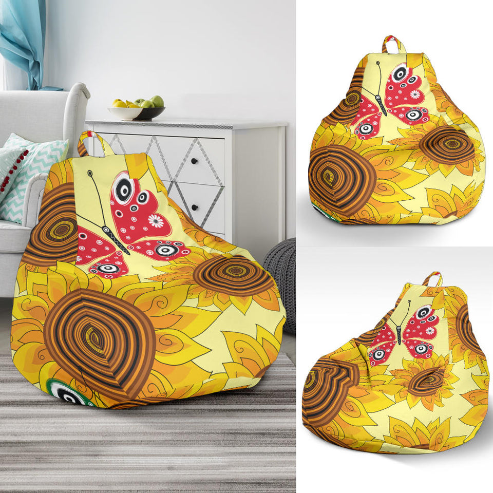 Sunflower Butterfly Pattern Bean Bag Cover