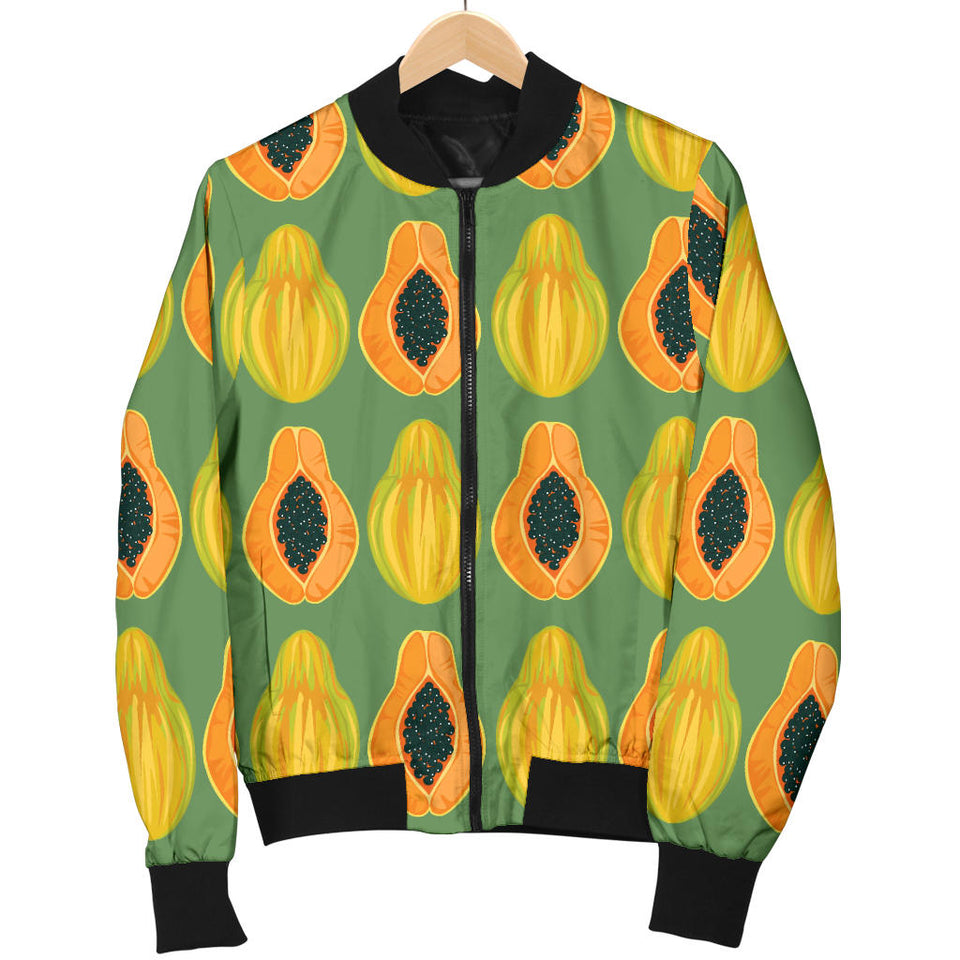 Papaya Pattern Background Men Bomber Jacket