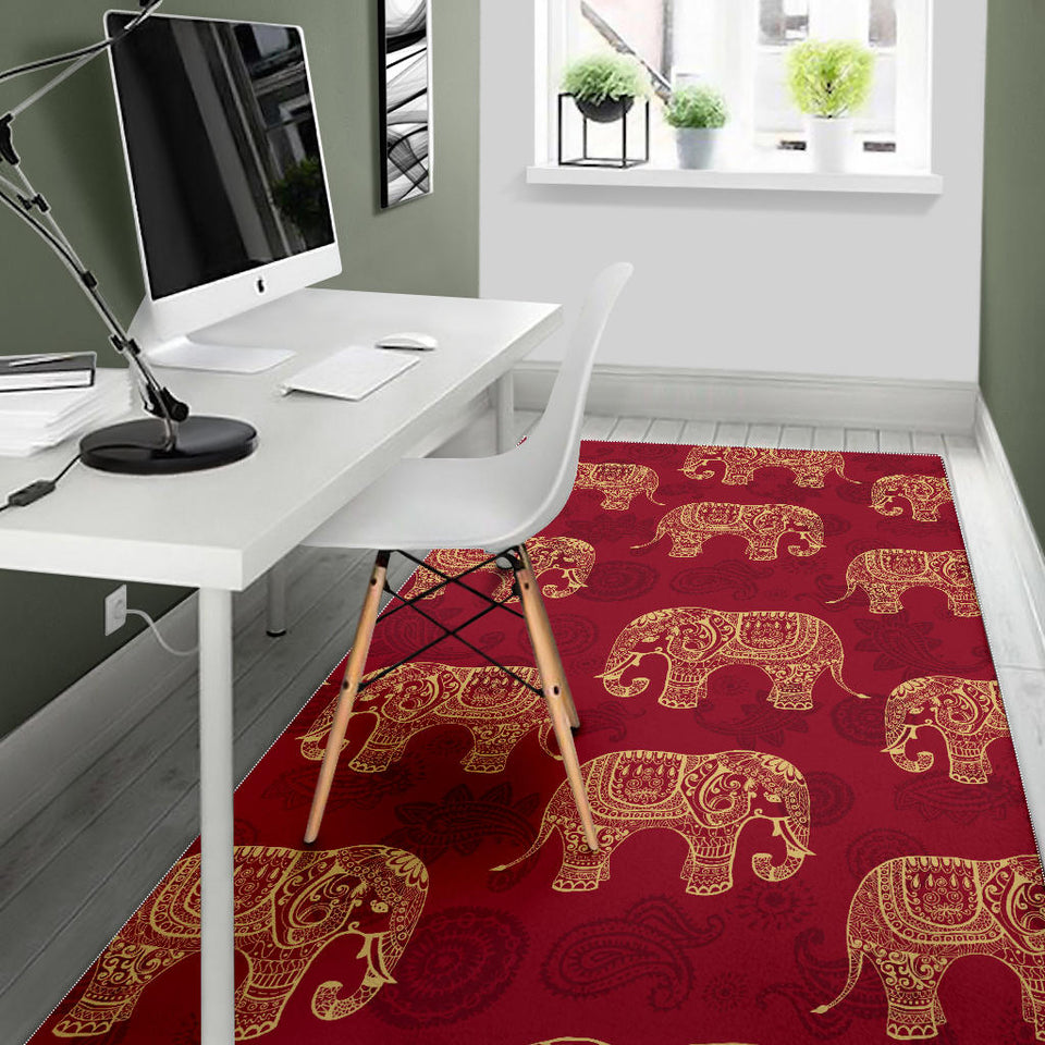 Elephant Tribal Pattern Area Rug