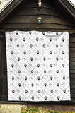 Mustache Beard Pattern Print Design 01 Premium Quilt