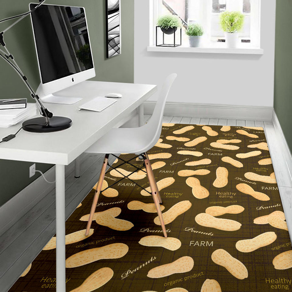 Peanut Pattern Green Background Area Rug