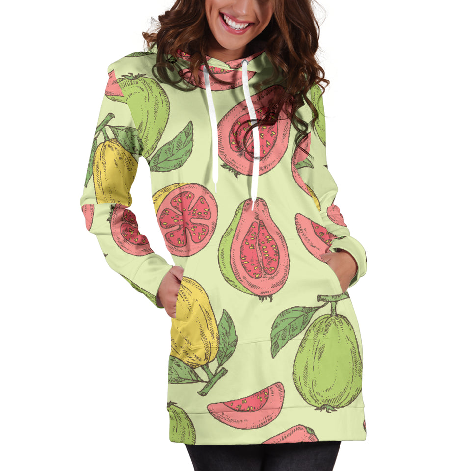 Guava Pattern Background Women Hoodie Dress